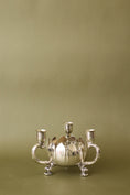 Load image into Gallery viewer, Silver Plate Floral Frogger with Candleholders
