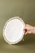 Load image into Gallery viewer, Round Etched Scalloped Silverplate Tray With Feet