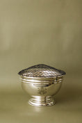 Load image into Gallery viewer, Large English Silver Plate Rose Bowl with Wire Frogger (c. 1920) | Monogrammed Front