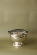 Load image into Gallery viewer, Large English Silver Plate Rose Bowl with Wire Frogger (c. 1920) | Monogrammed Front