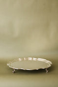 Load image into Gallery viewer, English Silver Plate Round Footed Serving Tray
