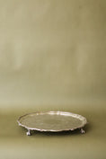 Load image into Gallery viewer, Round English Footed Silver Tray with Scalloped Edge