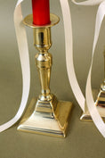 Load image into Gallery viewer, PAIR 19th Century Victorian English Brass Candlesticks (c. 1890) | 6.75"H