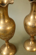 Load image into Gallery viewer, Tall Brass Vase with Scalloped Lip