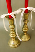 Load image into Gallery viewer, PAIR of Unique Brass Candlesticks | HEAVY 9.75”