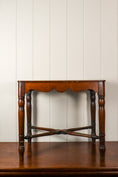 Load image into Gallery viewer, Antique English Mahogany Stool with Cane Cut Legs
