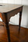 Load image into Gallery viewer, Antique English Mahogany Stool with Cane Cut Legs