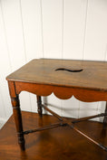 Load image into Gallery viewer, Antique English Mahogany Stool with Cane Cut Legs