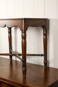 Load image into Gallery viewer, Antique English Mahogany Stool with Cane Cut Legs