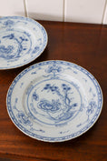 Load image into Gallery viewer, Pair of 18th Century Blue + White Delft Plates