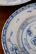 Load image into Gallery viewer, Pair of 18th Century Blue + White Delft Plates