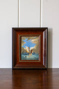 Load image into Gallery viewer, Original Seascape Watercolor in Cherry Hue Oak Frame