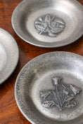 Load image into Gallery viewer, SET of 3 | Norwegian Pewter Floral Plates by Eik Tinn (c. 1970s)