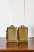 Load image into Gallery viewer, PAIR Antique French Brass Wall Hanging or Tabletop Picture Frames (c. 1880)