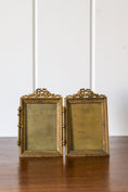 Load image into Gallery viewer, PAIR Antique French Brass Wall Hanging or Tabletop Picture Frames (c. 1880)