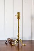 Load image into Gallery viewer, Antique Brass Tripod Pullman Lamp (c. 1910)