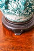 Load image into Gallery viewer, Petite Green Floral Chinoiserie Lamp