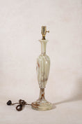 Load image into Gallery viewer, Mid-Century Celadon + Rust Onyx Tall Lamp