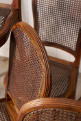 Load image into Gallery viewer, SET of 6 | French Louis XVI Style Dining Chairs with Hand Caned Seats + Backs with Fluted Legs (c. 1920)