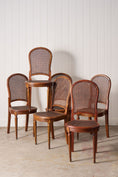 Load image into Gallery viewer, SET of 6 | French Louis XVI Style Dining Chairs with Hand Caned Seats + Backs with Fluted Legs (c. 1920)