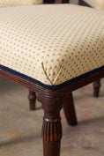 Load image into Gallery viewer, SET of 6 | English Victorian Mahogany Dining Chairs with Newly Upholstered Tiny Blue Dot Fabric