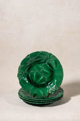 Load image into Gallery viewer, Copeland (c. 1860-1875) Green Majolica Overlapping Large Leaf Plate