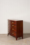 Load image into Gallery viewer, English Regency Mahogany + Ebonized Banded Bowfront Chest (c. 1820)