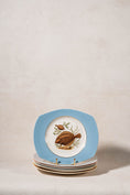 Load image into Gallery viewer, SET Of 6 Fish Plates with Colored Rims by Figgio Flint Norway (1960s)