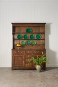 Load image into Gallery viewer, 18th Century Oak Buffet + Plate Rack With Inlay Keyholes
