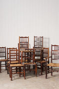 Load image into Gallery viewer, Set of 10 Late 18th Century Oak English Lancaster Spindle Rush Seat Chairs | 2 Arm Chairs & 8 Side Chairs