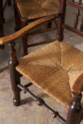 Load image into Gallery viewer, Set of 10 Late 18th Century Oak English Lancaster Spindle Rush Seat Chairs | 2 Arm Chairs & 8 Side Chairs