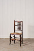 Load image into Gallery viewer, Set of 10 Late 18th Century Oak English Lancaster Spindle Rush Seat Chairs | 2 Arm Chairs & 8 Side Chairs