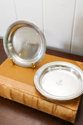 Load image into Gallery viewer, PAIR French Silverplate Wine Coasters with French Navy Anchor | by Christofle (c. 1920)