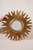 Load image into Gallery viewer, 19th Century Hand Carved French Giltwood Starburst Mirror