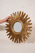 Load image into Gallery viewer, 19th Century Hand Carved French Giltwood Starburst Mirror
