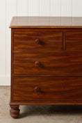 Load image into Gallery viewer, 19th Century English Mahogany Two Over Two with Wooden Knobs