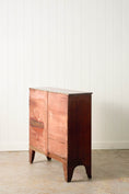 Load image into Gallery viewer, 19th Century 2 Over 3 Mahogany Hall Chest With Brass Pulls + Bone Keyholes