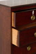 Load image into Gallery viewer, 19th Century 2 Over 3 Mahogany Hall Chest With Brass Pulls + Bone Keyholes