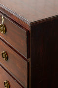 Load image into Gallery viewer, 19th Century 2 Over 3 Mahogany Hall Chest With Brass Pulls + Bone Keyholes