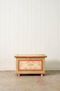 Load image into Gallery viewer, Antique Italian Hand Painted Italian Pink + Green Pine Trunk
