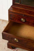 Load image into Gallery viewer, George III Mahogany Glass front Bookcase With Brushing Slide And Greek Key Pediment