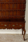 Load image into Gallery viewer, 19th Century Welsh Inlay Oak Dresser Base with Scalloped Apron + Plate Rack