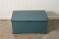 Load image into Gallery viewer, Antique English Painted Blue Trunk