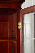 Load image into Gallery viewer, RARE PAIR of Edwardian English Mahogany Cabinets with Glass Front Toppers (c. 1900)