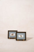Load image into Gallery viewer, PAIR of Vintage British Collector’s Cigarette Jockey Card | Custom Float Mount on Blue Mat in Vintage Frame