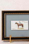 Load image into Gallery viewer, PAIR of Vintage British Collector’s Cigarette Jockey Card | Custom Float Mount on Blue Mat in Vintage Frame