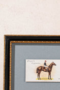 Load image into Gallery viewer, PAIR of Vintage British Collector’s Cigarette Jockey Card | Custom Float Mount on Blue Mat in Vintage Frame