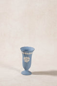 Load image into Gallery viewer, PAIR Blue Jasperware Bud Vases with Floral Motif