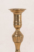 Load image into Gallery viewer, 18th Century Antique English Brass Petal Base Candlestick (SINGLE)