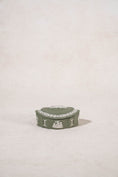 Load image into Gallery viewer, Wedgwood Sage Green Jasperware Lidded Scalloped Oval Dish
